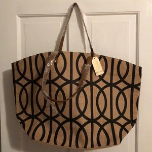 NWT! Burlap Tote